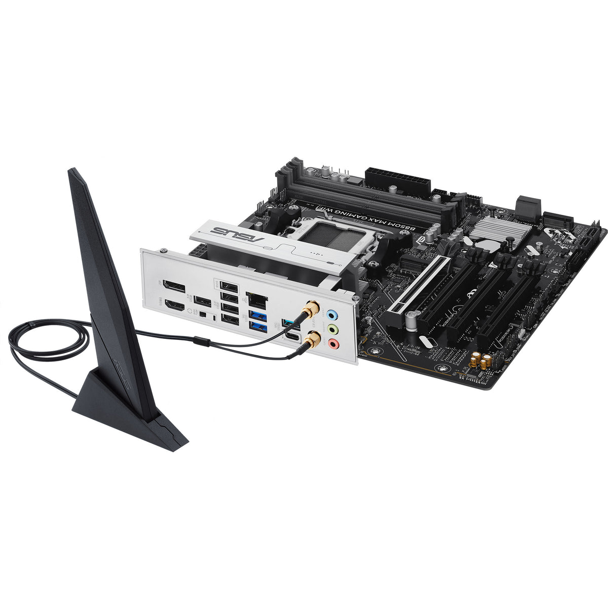 Asus b850m max gaming wifi socket am5 moederbord (gbe-lan, wi-fi 6, bt, sound, µatx)
