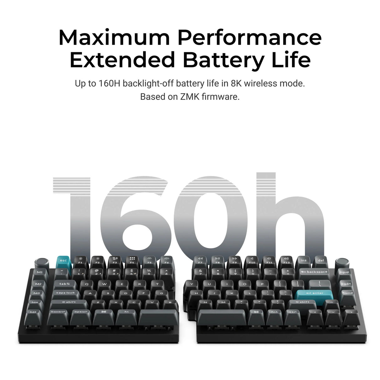 Keychron q11 ultra 8k wireless custom mechanical keyboard (zwart, us lay-out (qwerty), silk pom banana, 100%, rgb leds, ksa double-shot pbt, hot swap, 2.4ghz | bluetooth 5.2 | usb-c)