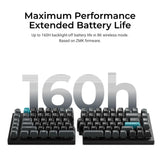 Keychron q11 ultra 8k wireless custom mechanical keyboard (zwart, us lay-out (qwerty), silk pom banana, 100%, rgb leds, ksa double-shot pbt, hot swap, 2.4ghz | bluetooth 5.2 | usb-c)