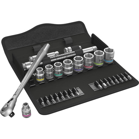 Wera 8100 sb 8 zyklop metal-ratelset, omschakelpal, 3 8 -aandrijving, metrisch , 29 -delig - 1 stuk(s) - 05004048001