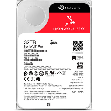 Seagate ironwolf pro 32 tb harde schijf (sata 6 gb s, 3,5 )