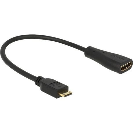 Delock mini hdmi c > hdmi a adapter (zwart, 0,23 meter)