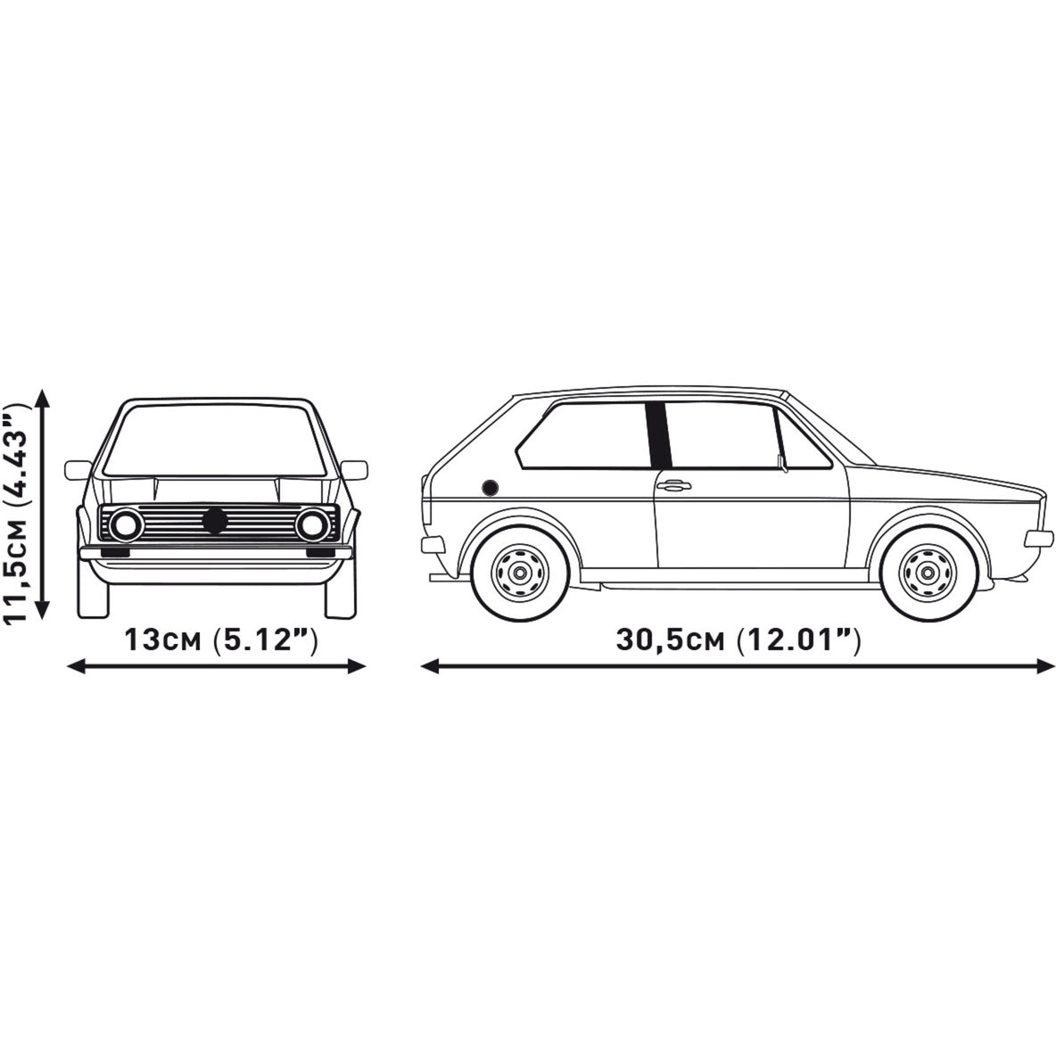 Cobi volkswagen golf gti (1976-1983) - executive edition constructiespeelgoed (schaal 1:12)