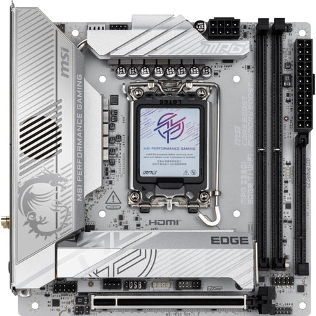 Msi mpg z890i edge ti wifi socket 1851 moederbord (wit zilver, raid, 5gb-lan, wi-fi 7, bt, sound, mini-itx)