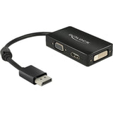 Delock displayport > vga hdmi dvi adapter (zwart)