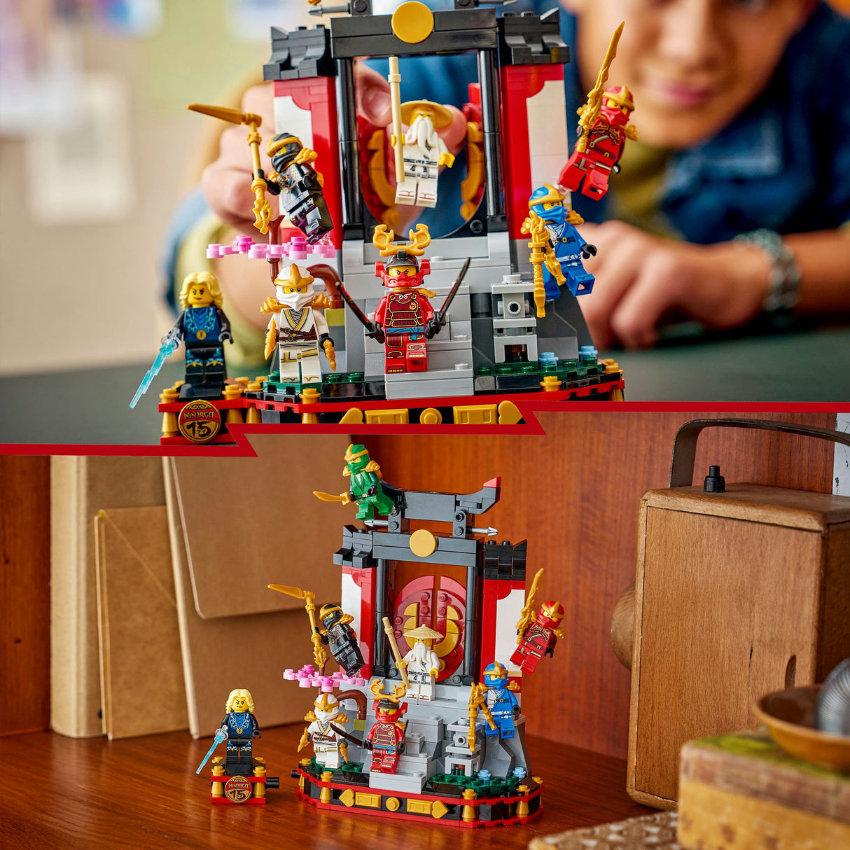 Lego ninjago 71866 15-jarig jubileum: display met ninjapersonages