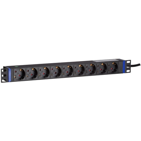 Dsi 19 inch 9 voudige stekkerdoos (zwart, 9x stekker)