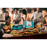 Ariete party time hamburger maker 0205 01 elektrische bakplaat (lichtblauw wit)