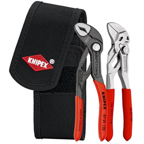 Knipex mini-tangenset in gereedschapsriem (rood zwart)