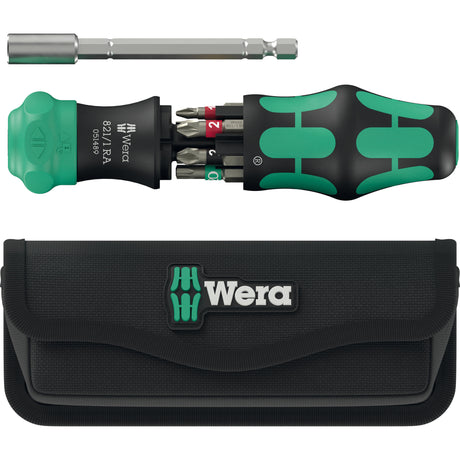 Wera kraftform kompakt 28 ra met etui, 6‑delig bitset (zwart groen)