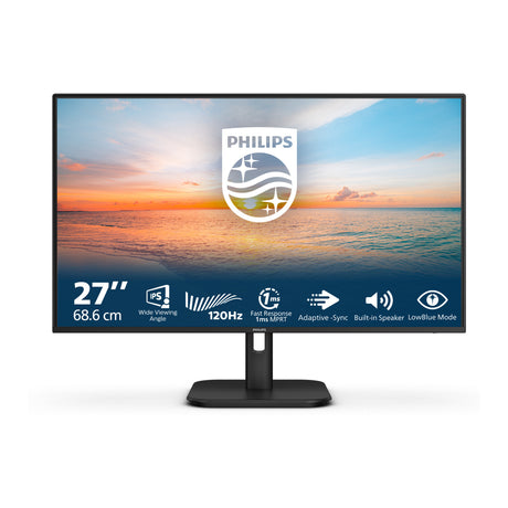 Philips 27e1n1200a 00 27 monitor (zwart, 1x displayport, 1x hdmi, 1x vga, 120 hz)