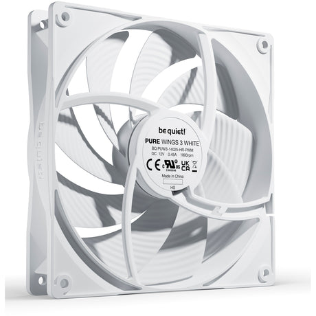 Be quiet! pure wings 3 pwm high-speed case fan (wit, 140 x 140 x 25 mm)