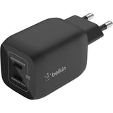 Belkin boostcharge pro 2-poorts usb-c gan-wandlader met pps (65 w) (zwart, 2x usb-c)