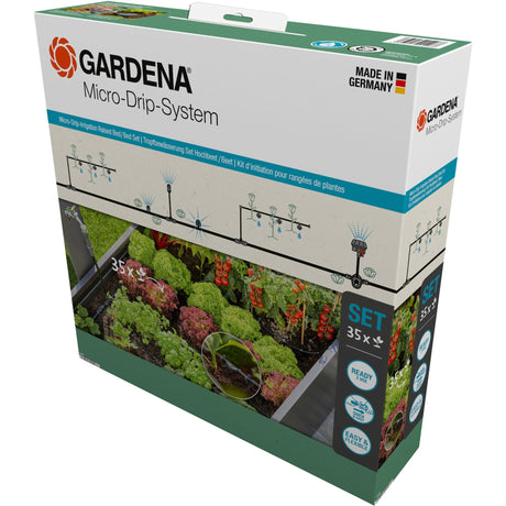 Gardena startset voor verhoogde bloembedden en moestuinen (35 planten) druppelaar (zwart grijs)