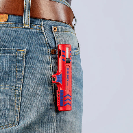 Knipex universele kabelstripper 1685125sb kabelstrip- ontmantelingsgereedschap (rood blauw)