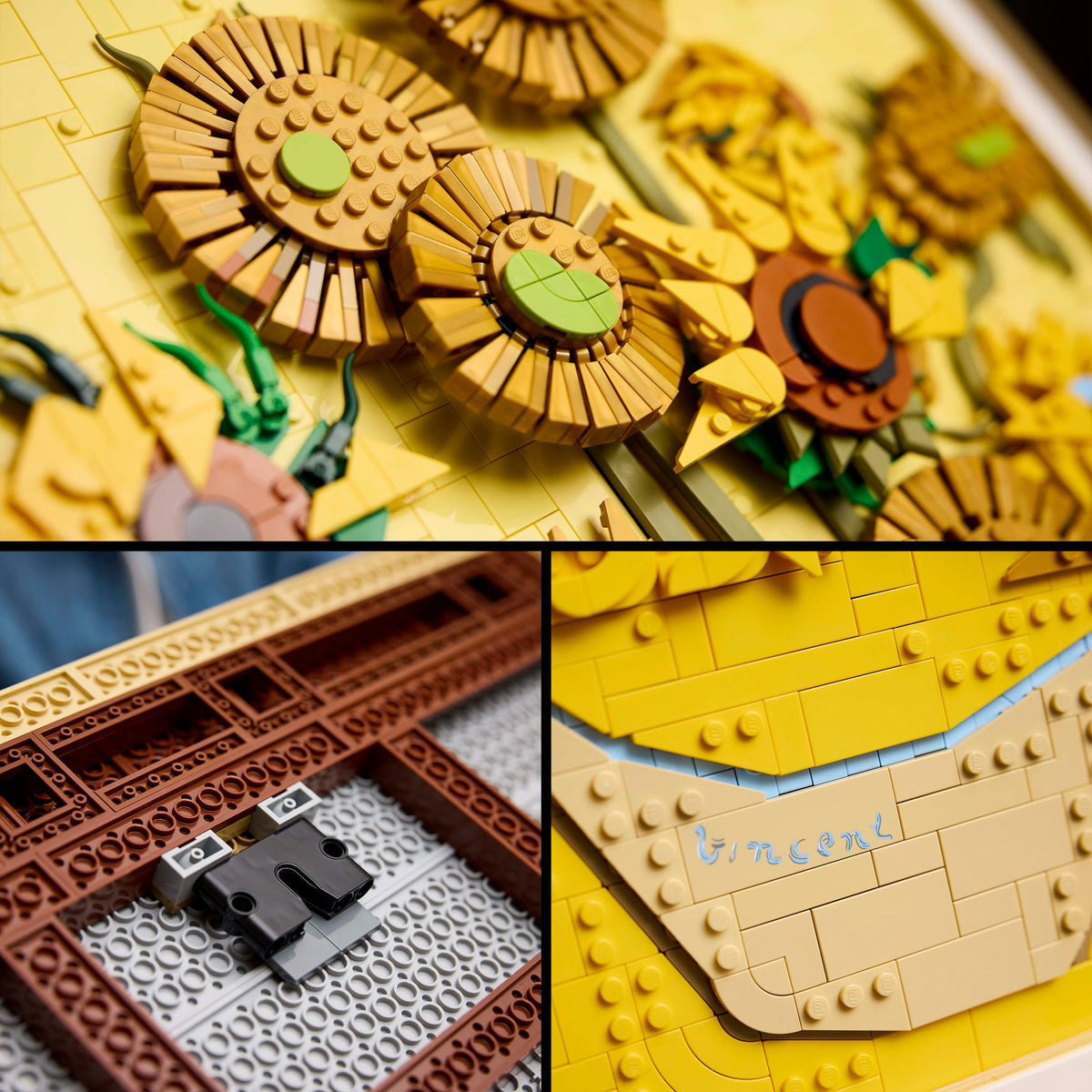 Lego art vincent van gogh – zonnebloemen bouwpakket voor volwassenen en wanddecoratie 31215
