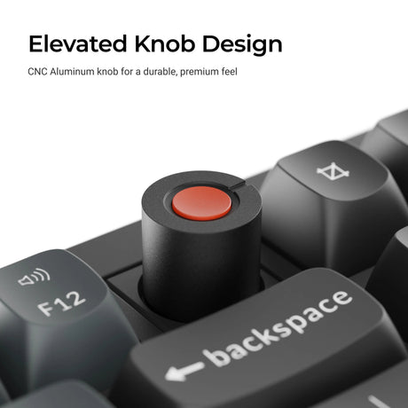 Keychron v6w-d4 8k qmk wired custom mechanical keyboard (zwart, us lay-out (qwerty), super banana, 100%, rgb leds, double-shot pbt, hot swap, 8k, knop)