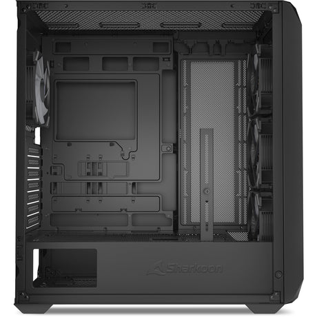 Sharkoon ak3 rgb midi tower behuizing (zwart | 2x usb-a | 1x usb-c | rgb | tempered glass)