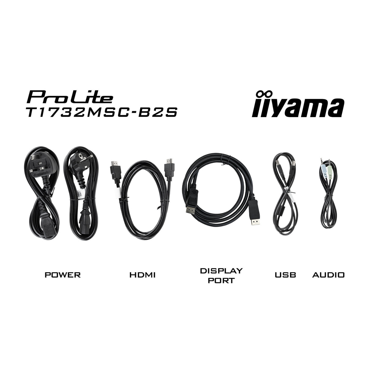 Iiyama prolite t1732msc-b2s 17 touchscreen monitor (zwart, vga, hdmi, displayport, audio, touchscreen)
