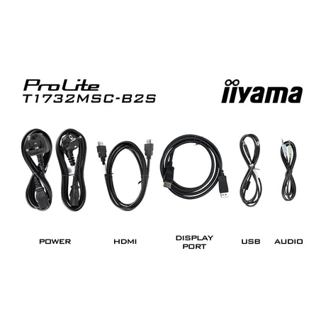 Iiyama prolite t1732msc-b2s 17 touchscreen monitor (zwart, vga, hdmi, displayport, audio, touchscreen)