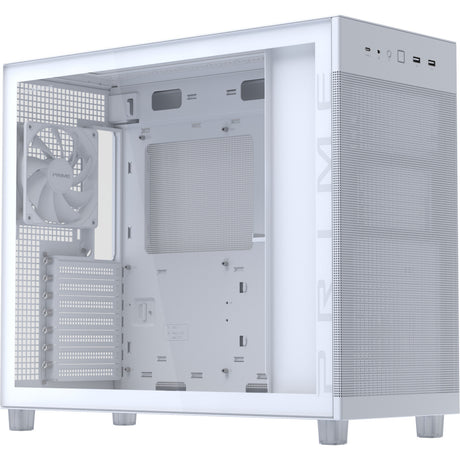 Asus prime ap303 - tempered glass panel midi tower behuizing (wit | 2x usb-a | 1x usb-c | tempered glass)