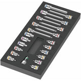 Wera 9723 schuimrubberen inzetstuk met zyklop b 3 8 bitdoppen set 1, 22‑delig gereedschapsset (zwart grijs, in schuiminzet voor werkplaatswagen)