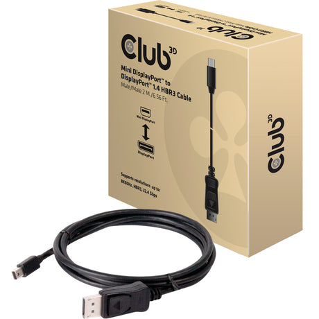 Club 3d mini-displayport naar displayport 1.4 hbr3 kabel (zwart, 2 meter)