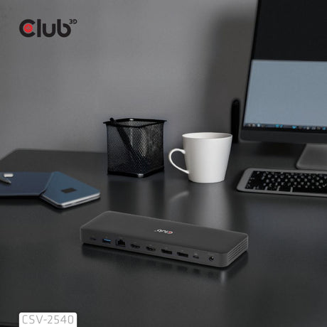Club 3d 14-1 usb-c quad display dockingstation (zwart)