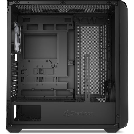 Sharkoon ak2 rgb midi tower behuizing (zwart | 2x usb-a | 1x usb-c | rgb | tempered glass)