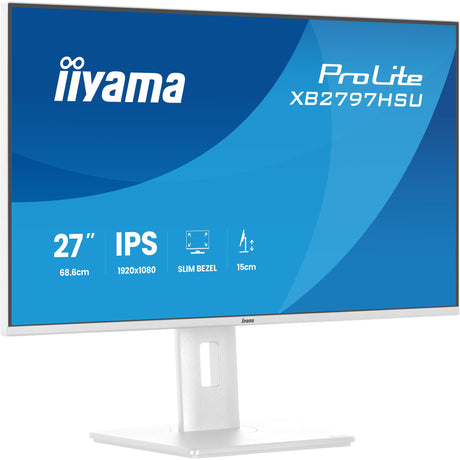 Iiyama prolite xb2797hsu-w1 27 monitor (wit (mat), 120 hz, hdmi, displayport, usb, audio)
