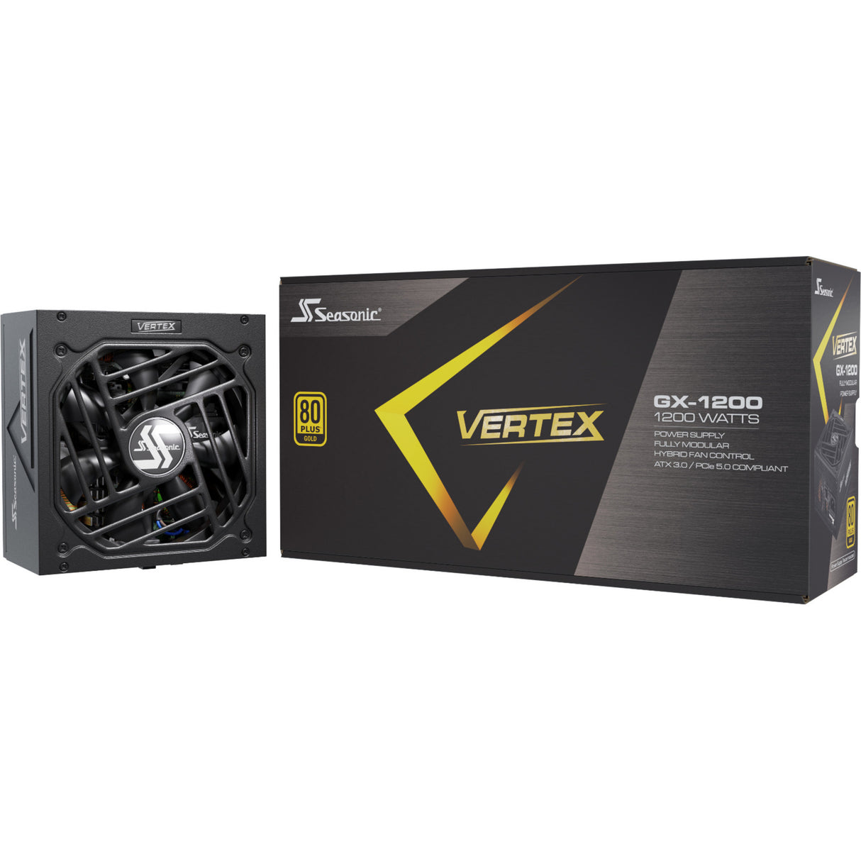 Seasonic vertex gx-1200 modulaire 1200 watt voeding (zwart, 1x 12v-2x6, 3x pcie)