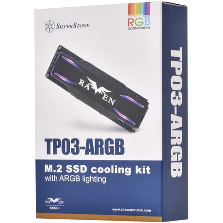 Silverstone tp03-argb heatsink (zwart, geschikt voor m.2 2280 ssd)