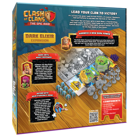 Asmodee clash of clans: the epic raid - dark elixir expansion bordspel (engels, 2 - 4 spelers, 45 - 90 minuten, vanaf 12 jaar, uitbreiding)