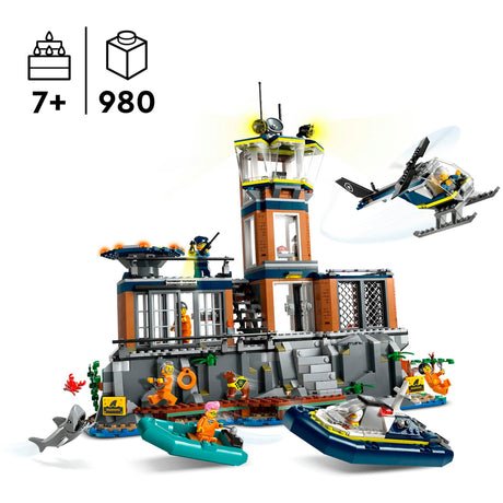 Lego city politiegevangeniseiland politie speelgoed met voertuigen en dieren figuren 60419