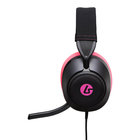 Powera lucidsound ls10 bedrade gamingheadset - middernachtelijke branding over-ear gaming headset (zwart roze, playstation 5, playstation 4, xbox series x|s, xbox one, pc, mobiel)