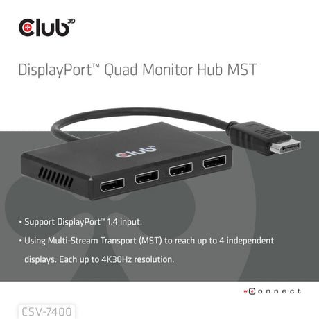 Club 3d displayport splitter (zwart)