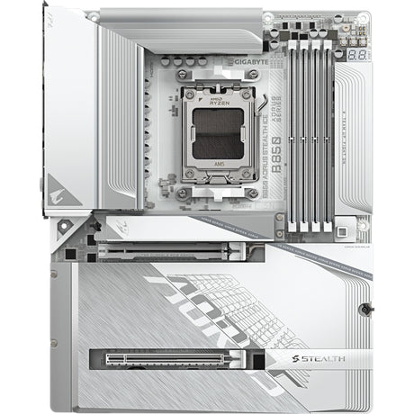 Gigabyte b850 aorus stealth ice socket am5 moederbord (wit, raid, 5gb-lan, wi-fi 7, bt, sound, atx)