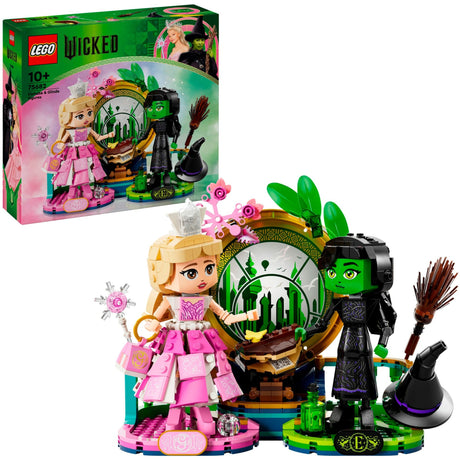 Lego wicked elphaba en glinda figuren, bouwbare speelgoed poppetjes van personages 75682
