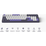 Iqunix f97 lavandin wireless mechanical keyboard (lavendel, us lay-out (qwerty), cherry mx silent red, 96%, rgb leds, hot-swappable, pbt, 2.4ghz | bluetooth 5.1 | usb-c)