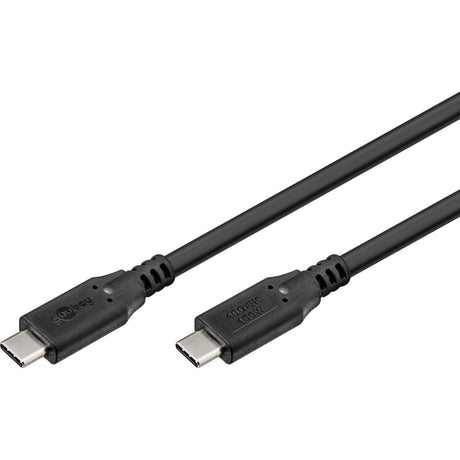 Goobay usb-c 4.0 > usb-c kabel (zwart, 1 meter)