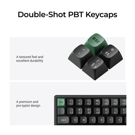 Keychron k2 ultra 8k wireless custom mechanical keyboard (zwart, us lay-out (qwerty), apex brown, 75%, rgb leds, osa double-shot pbt, usb-c | 2.4 ghz | bluetooth 5.2)