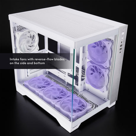Chieftec visio midi tower behuizing (wit | 2x usb-a | 1x usb-c | rgb | tempered glass)