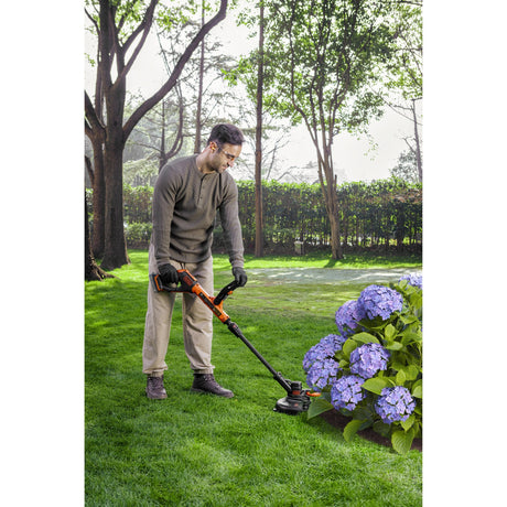 Black+decker 18v grastrimmer met 2 messen zonder accu (zwart oranje, 25 cm, accu en oplader niet inbegrepen)