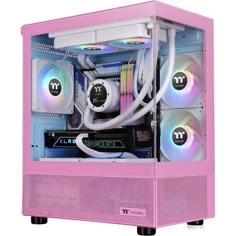 Thermaltake view 170 tg argb mini tower behuizing (roze | 2x usb-a | rgb | tempered glass)