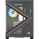 Xyz pc gear qubex midi tower behuizing (zwart | 2x usb-a | 1x usb-c | tempered glass)
