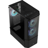 Aerocool quantum mesh v3 midi tower behuizing (zwart grijs | 3x usb-a | rgb | window)