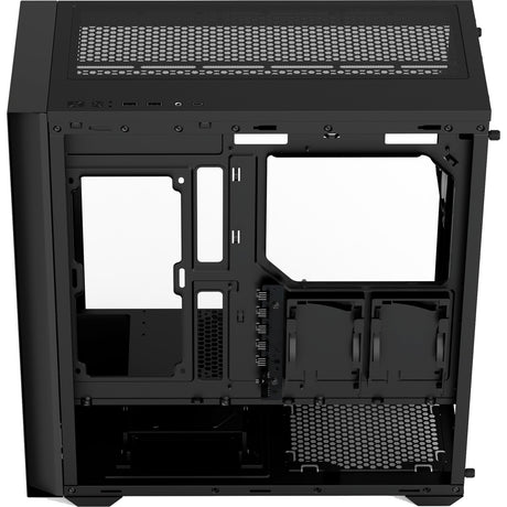 Aerocool b502a midi tower behuizing (zwart | 2x usb-a | 1x usb-c | rgb)