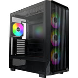 Montech x5 midi tower behuizing (zwart | 2x usb-a | 1x usb-c | tempered glass)