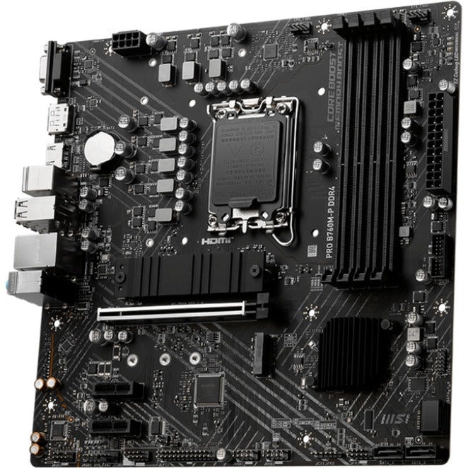 Msi pro b760m-p ddr4 socket 1700 moederbord (zwart, raid, gb-lan, sound, µatx)
