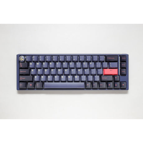 Ducky one 3 cosmic blue sf rgb mechanisch toetsenbord (donkerblauw, us lay-out (qwerty), cherry mx brown, 65%, rgb leds, double-shot pbt, hot-swappable, quack mechanics)